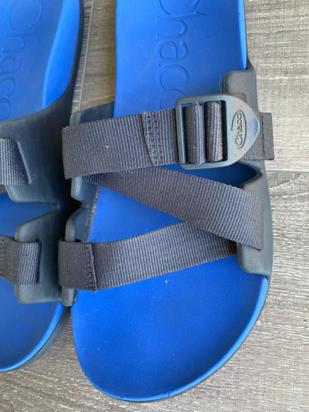 Chaco Chillos Slide Sandals Size 12 Active Blue Black Z-Strap Slides